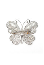 Vintage 835 Silver Filigree Butterfly Brooch