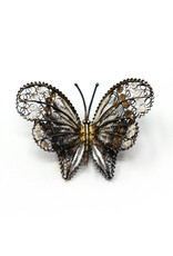Vintage 800 Silver Filigree Butterfly Brooch