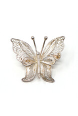 Sterling Filigree Butterfly Brooch