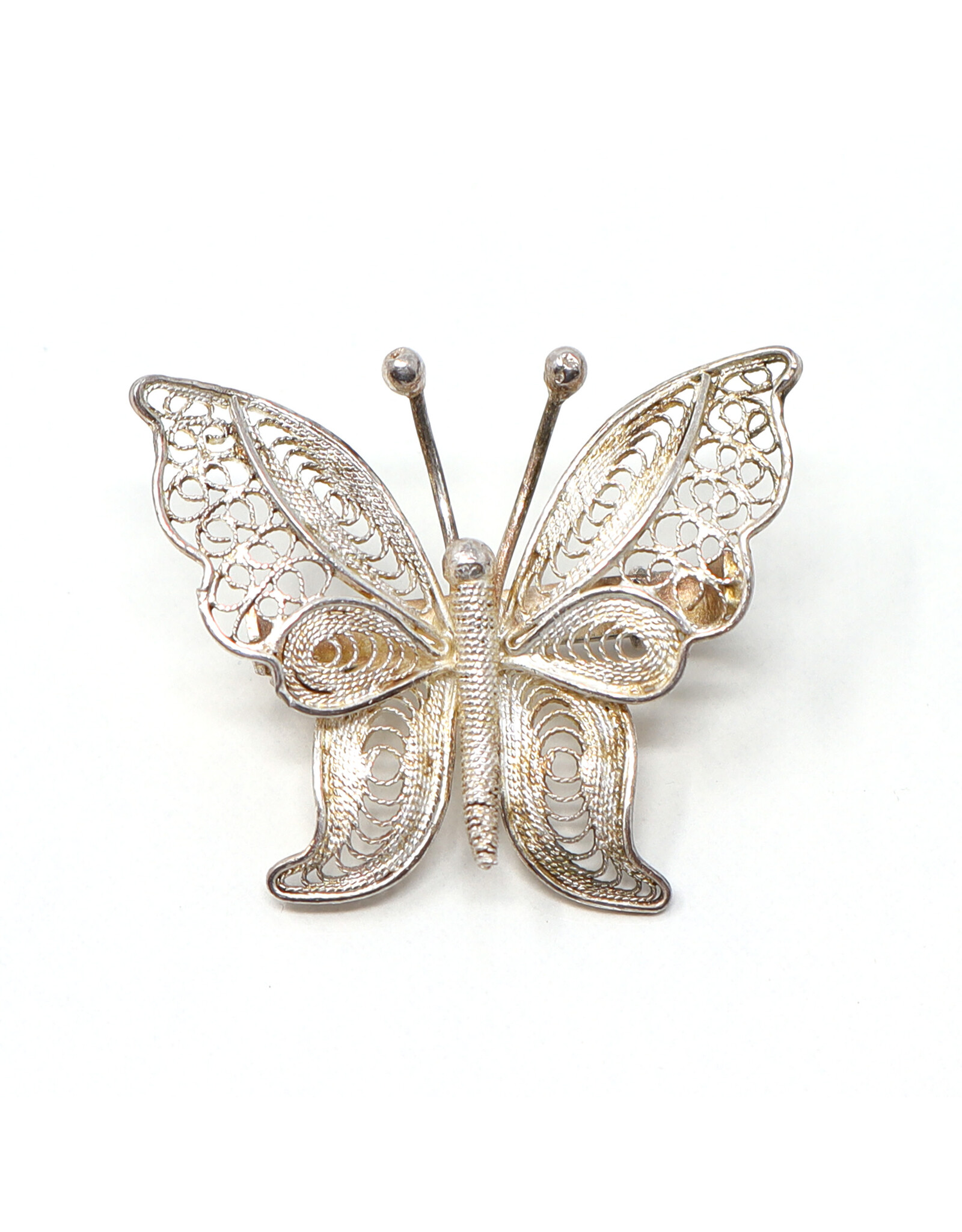 Sterling Filigree Butterfly Brooch