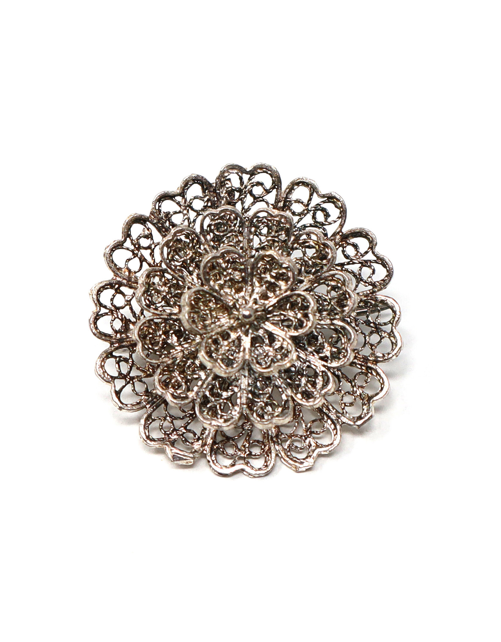 Vintage Filigree Rosette Brooch