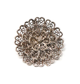 Vintage Filigree Rosette Brooch