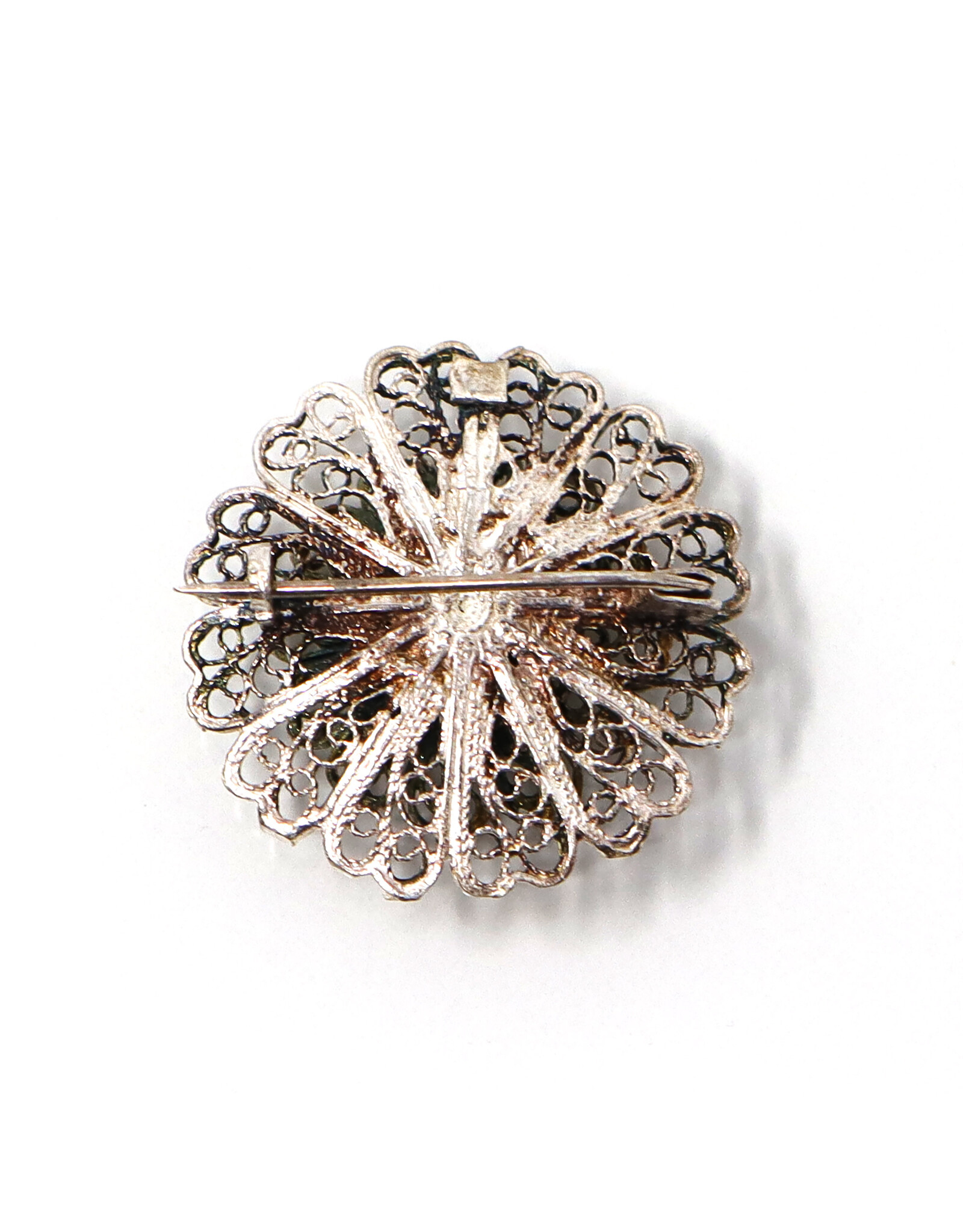 Vintage Filigree Rosette Brooch