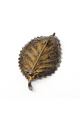 Vintage Sterling Filigree Leaf Brooch