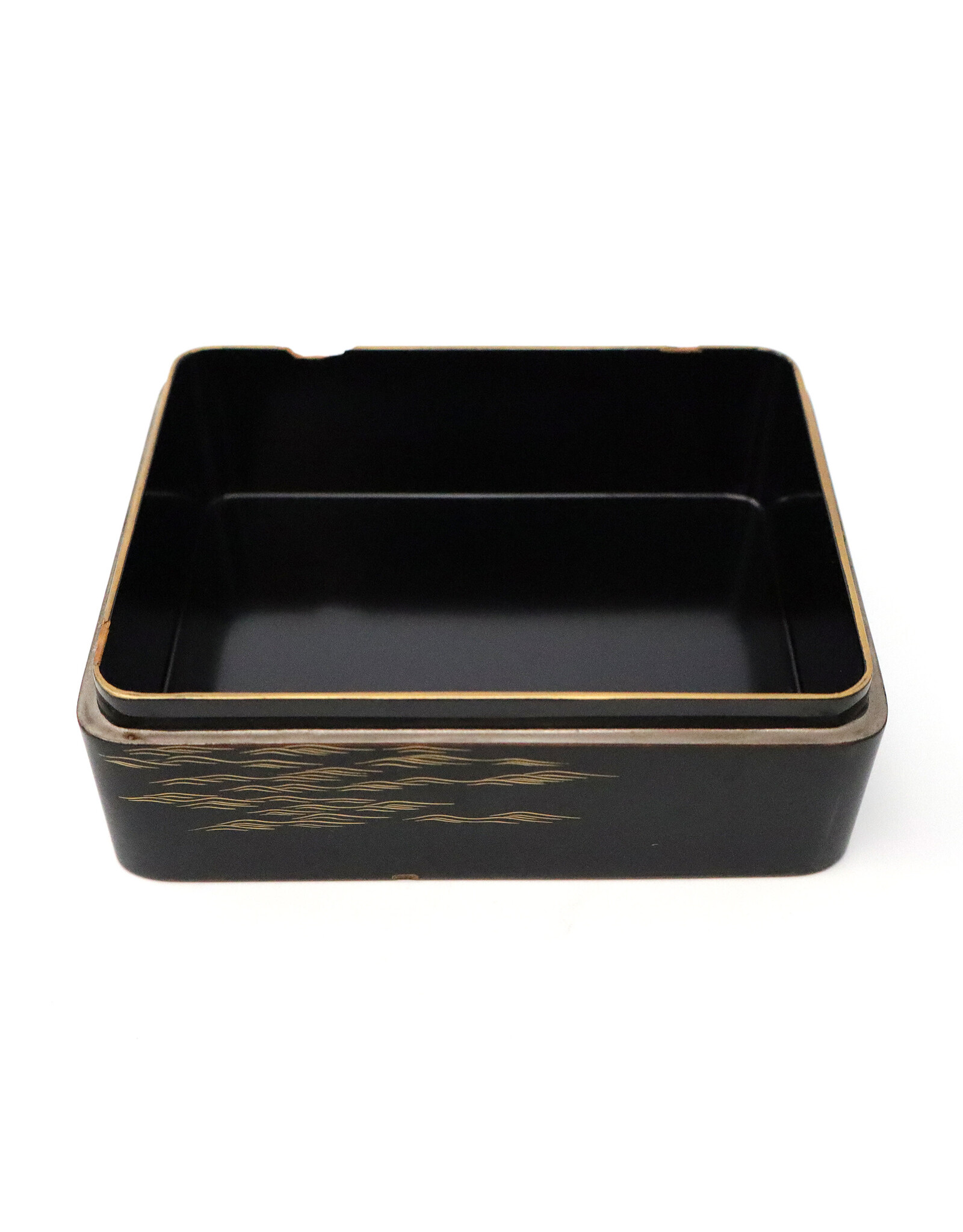 Small Vintage Maki-e Box with Landscape of Uji River and Byodo-In Temple