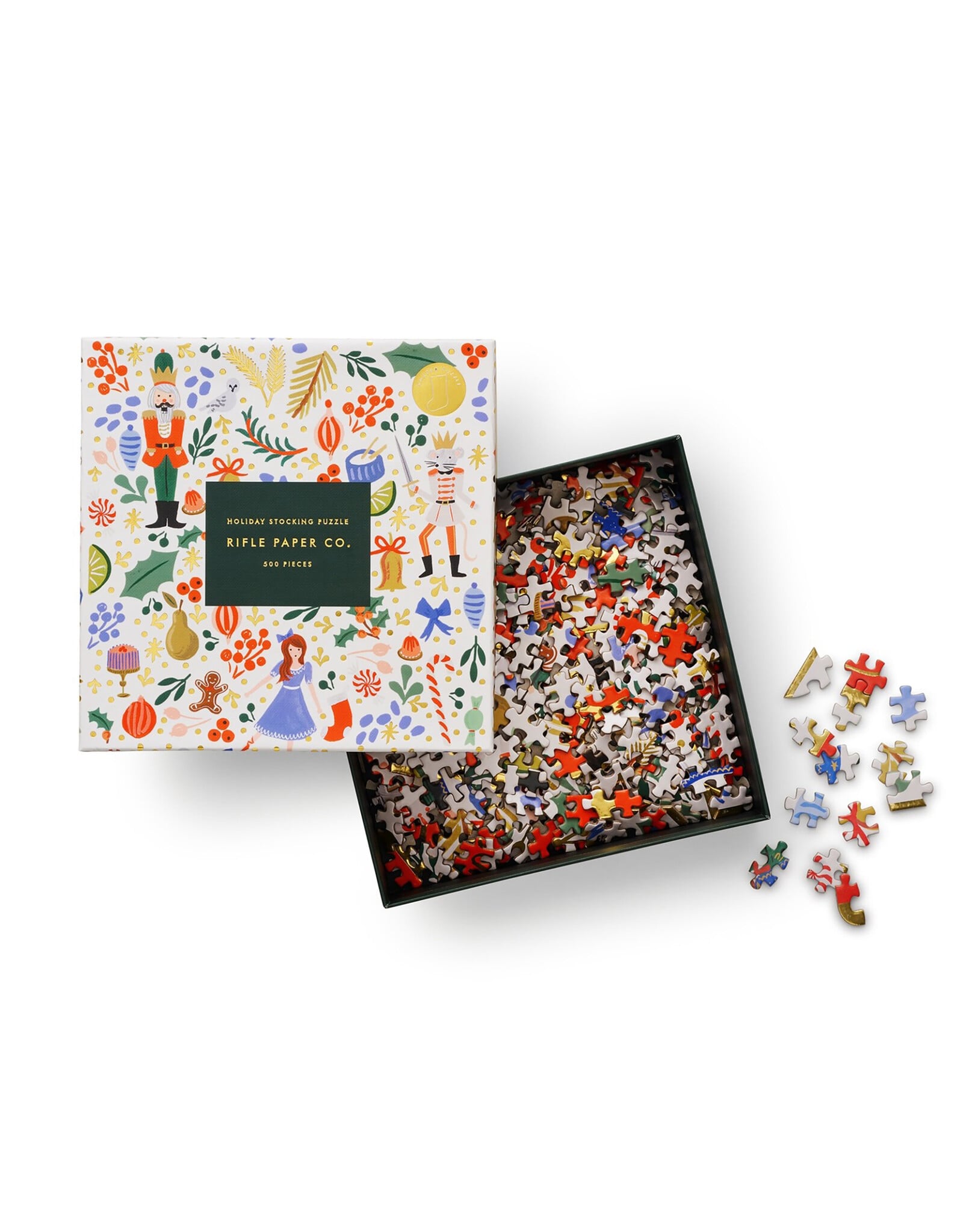 Rifle Paper Co. Nutcracker Sweets Stocking 500-Piece Holiday Jigsaw Puzzle