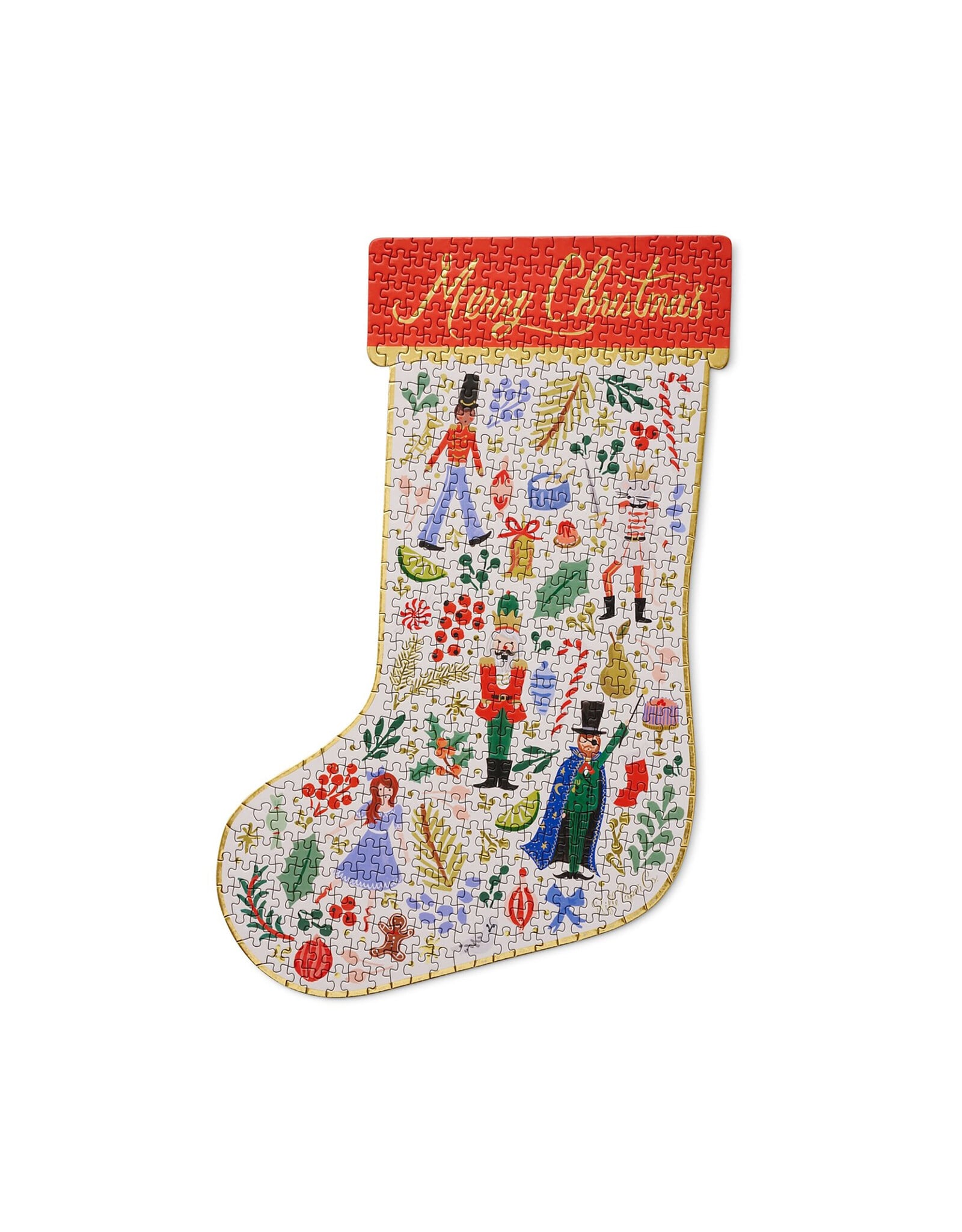 Rifle Paper Co. Nutcracker Sweets Stocking 500-Piece Holiday Jigsaw Puzzle