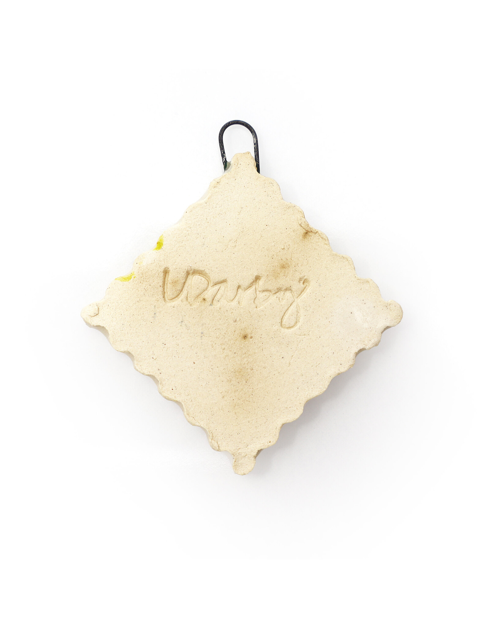 Atomic Girl Pottery Whimsical Gem Lozenge Hand-Made Ceramic Art Ornament