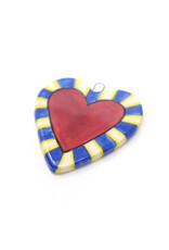 Atomic Girl Pottery Whimsical Heart Hand-Made Ceramic Art Ornament