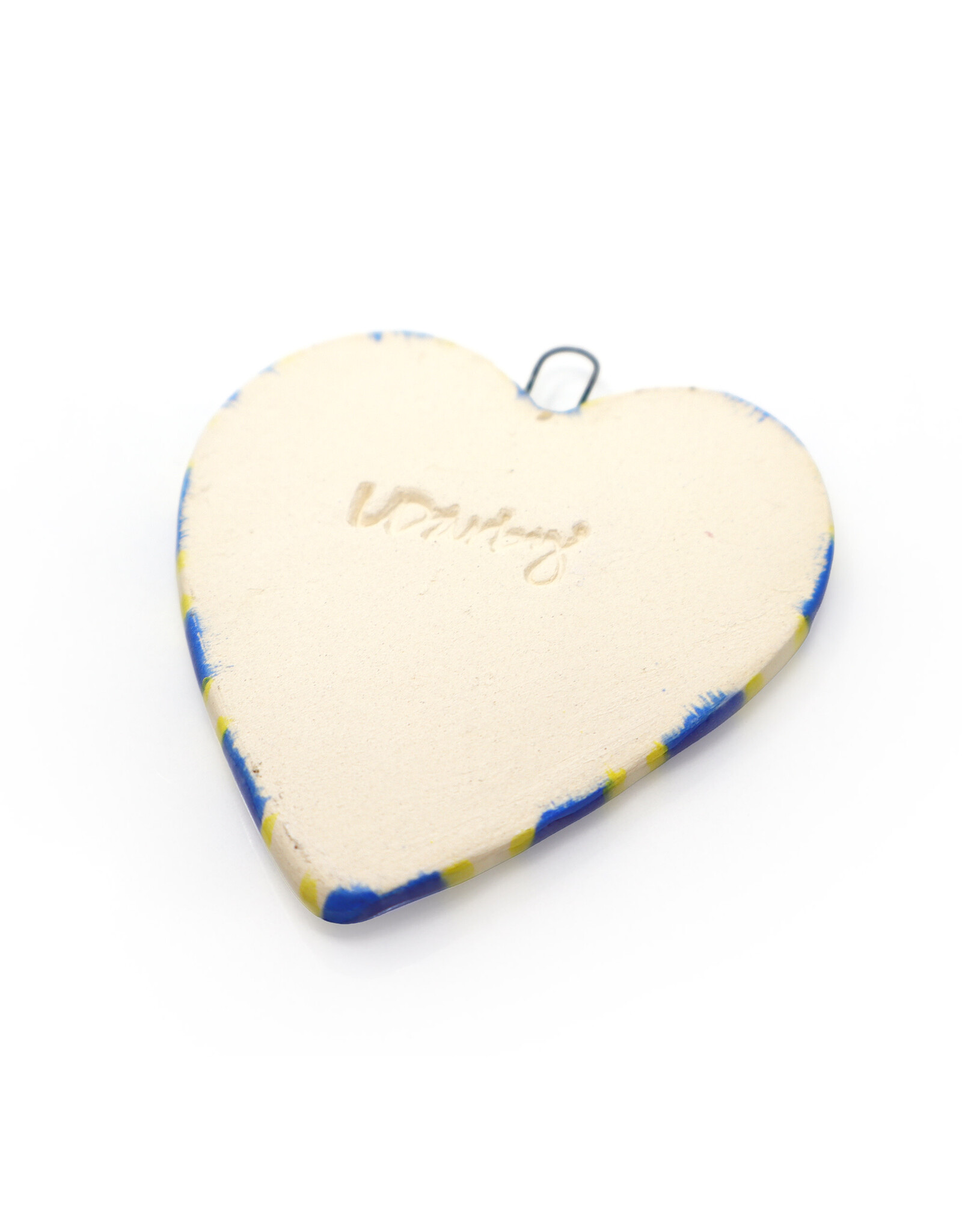 Atomic Girl Pottery Whimsical Heart Hand-Made Ceramic Art Ornament