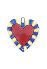 Atomic Girl Pottery Whimsical Heart Hand-Made Ceramic Art Ornament