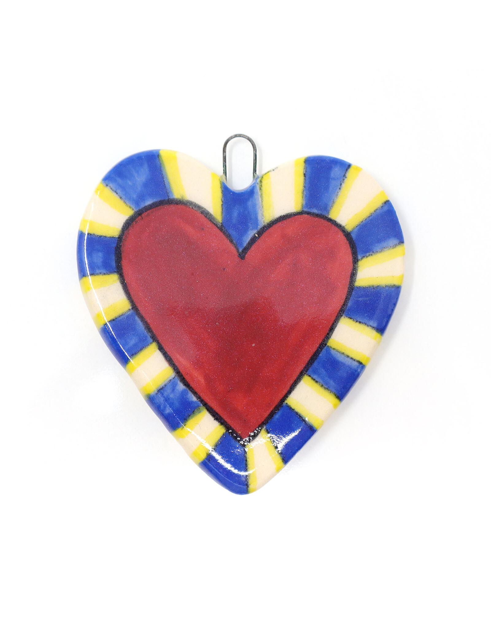 Atomic Girl Pottery Whimsical Heart Hand-Made Ceramic Art Ornament