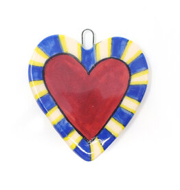 Atomic Girl Pottery Whimsical Heart Hand-Made Ceramic Art Ornament