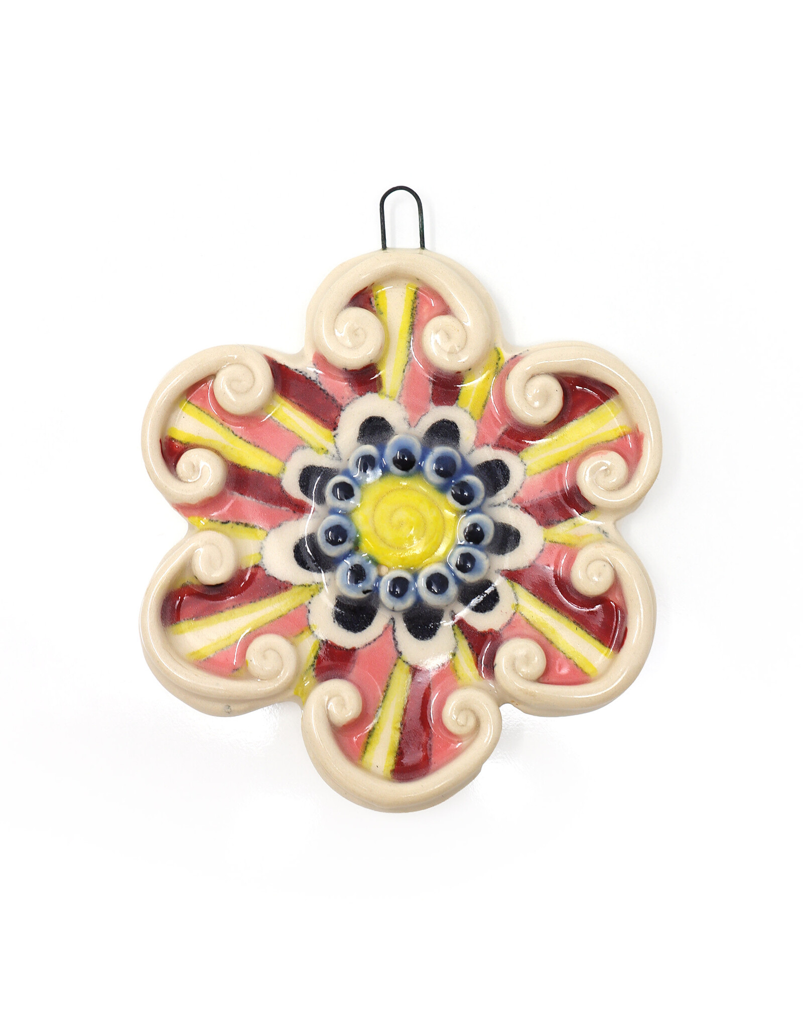 Atomic Girl Pottery Whimsical Flower Hand-Made Sculptural Ceramic Ornament