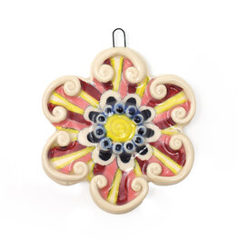 Atomic Girl Pottery Whimsical Flower Hand-Made Sculptural Ceramic Ornament