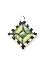 Atomic Girl Pottery Whimsical Gem Lozenge Hand-Made Ceramic Art Ornament