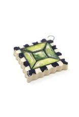 Atomic Girl Pottery Whimsical Gem Lozenge Hand-Made Ceramic Art Ornament