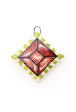 Atomic Girl Pottery Whimsical Gem Lozenge Hand-Made Ceramic Art Ornament