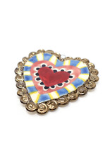 Atomic Girl Pottery Large Whimsical Heart Hand-Made Ceramic Art Ornament