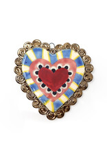 Atomic Girl Pottery Large Whimsical Heart Hand-Made Ceramic Art Ornament