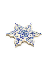 Atomic Girl Pottery Medium Whimsical Snowflake Hand-Made Ceramic Christmas Ornament