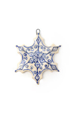 Atomic Girl Pottery Medium Whimsical Snowflake Hand-Made Ceramic Christmas Ornament