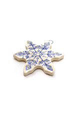Atomic Girl Pottery Small Whimsical Snowflake Hand-Made Ceramic Christmas Ornament