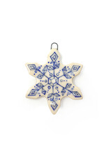 Atomic Girl Pottery Small Whimsical Snowflake Hand-Made Ceramic Christmas Ornament