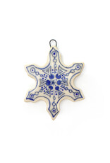Atomic Girl Pottery Small Whimsical Snowflake Hand-Made Ceramic Christmas Ornament