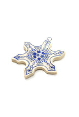Atomic Girl Pottery Small Whimsical Snowflake Hand-Made Ceramic Christmas Ornament