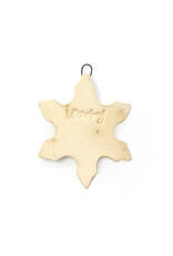 Atomic Girl Pottery Small Whimsical Snowflake Hand-Made Ceramic Christmas Ornament