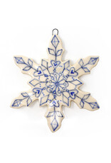Atomic Girl Pottery Extra-Large Whimsical Snowflake Hand-Made Ceramic Christmas Ornament