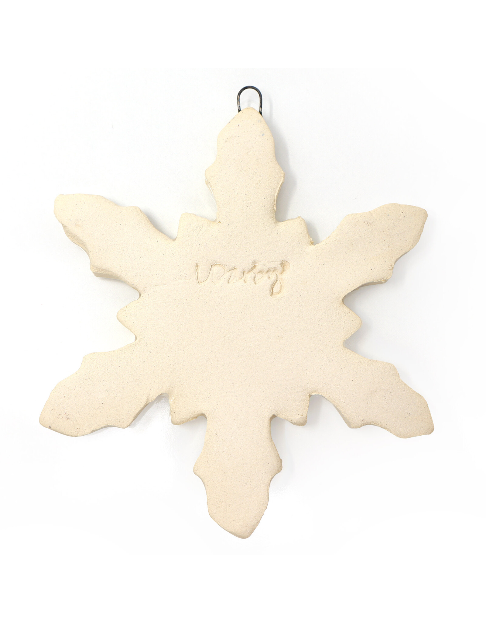 Atomic Girl Pottery Extra-Large Whimsical Snowflake Hand-Made Ceramic Christmas Ornament