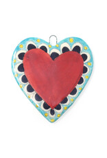 Atomic Girl Pottery Whimsical Heart Hand-Made Ceramic Art Ornament