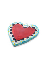 Atomic Girl Pottery Whimsical Heart Hand-Made Ceramic Art Ornament