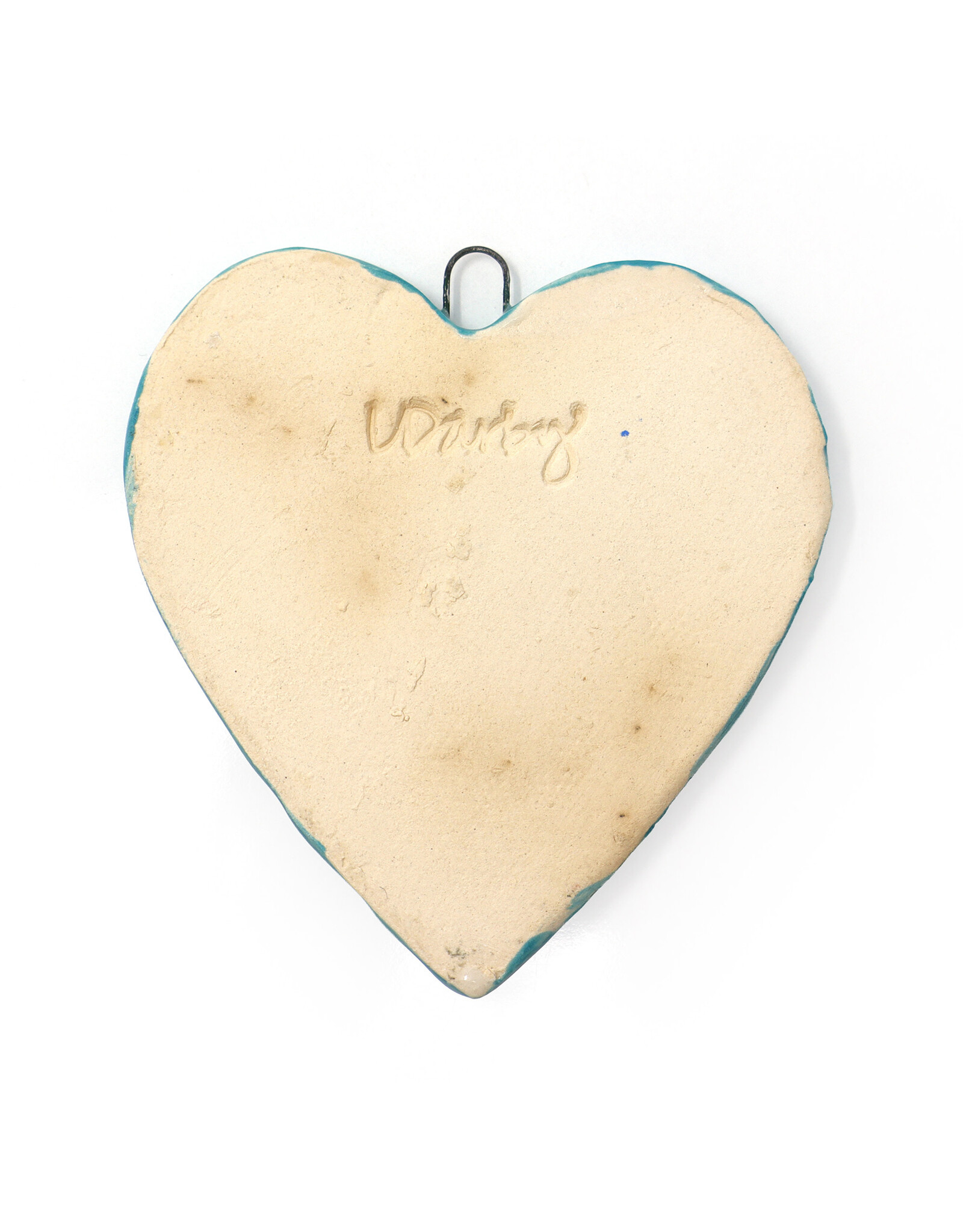 Atomic Girl Pottery Whimsical Heart Hand-Made Ceramic Art Ornament