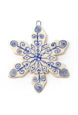 Atomic Girl Pottery Large Whimsical Snowflake Hand-Made Ceramic Christmas Ornament