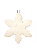 Atomic Girl Pottery Large Whimsical Snowflake Hand-Made Ceramic Christmas Ornament