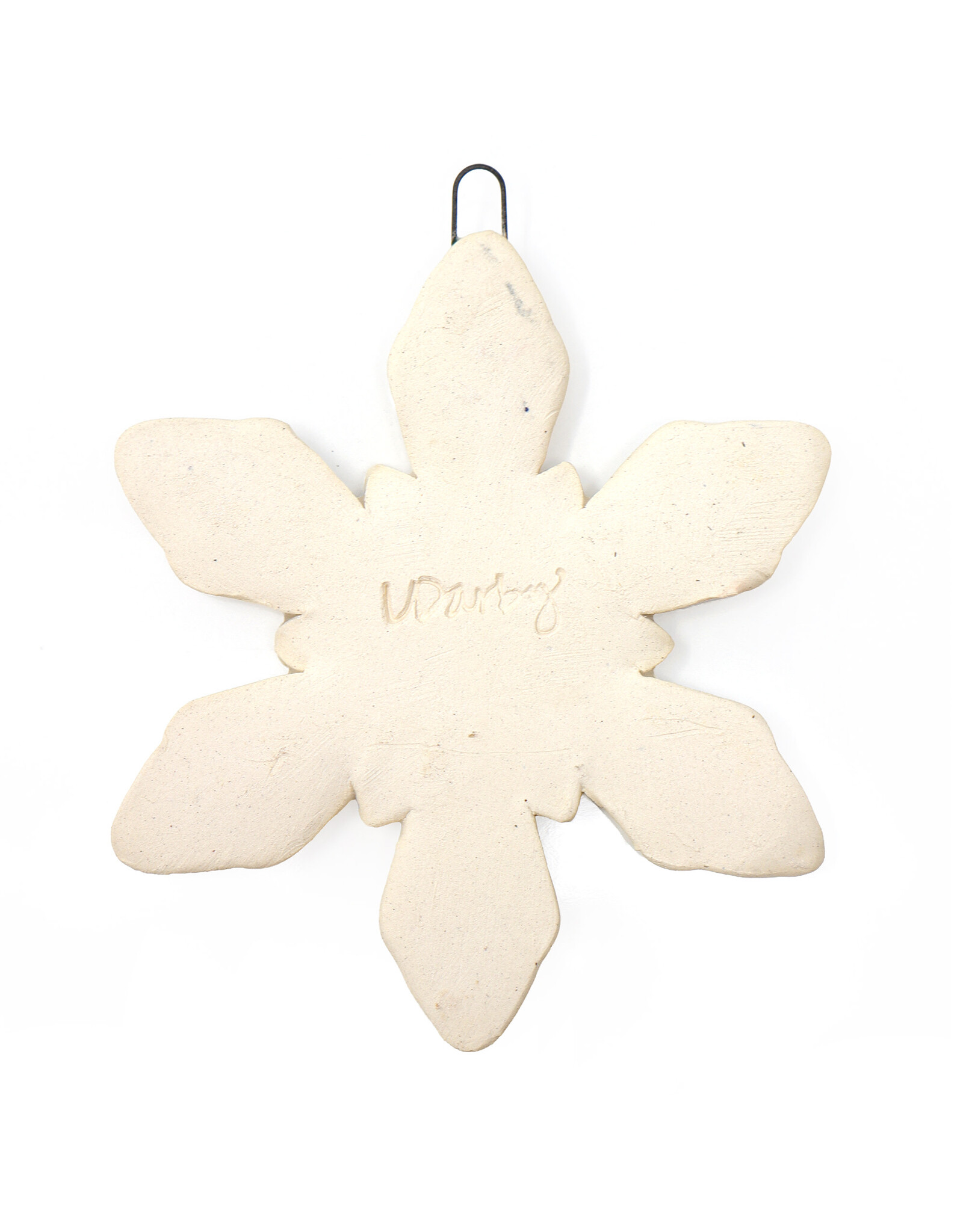 Atomic Girl Pottery Large Whimsical Snowflake Hand-Made Ceramic Christmas Ornament