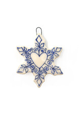 Atomic Girl Pottery Small Whimsical Snowflake Hand-Made Ceramic Christmas Ornament