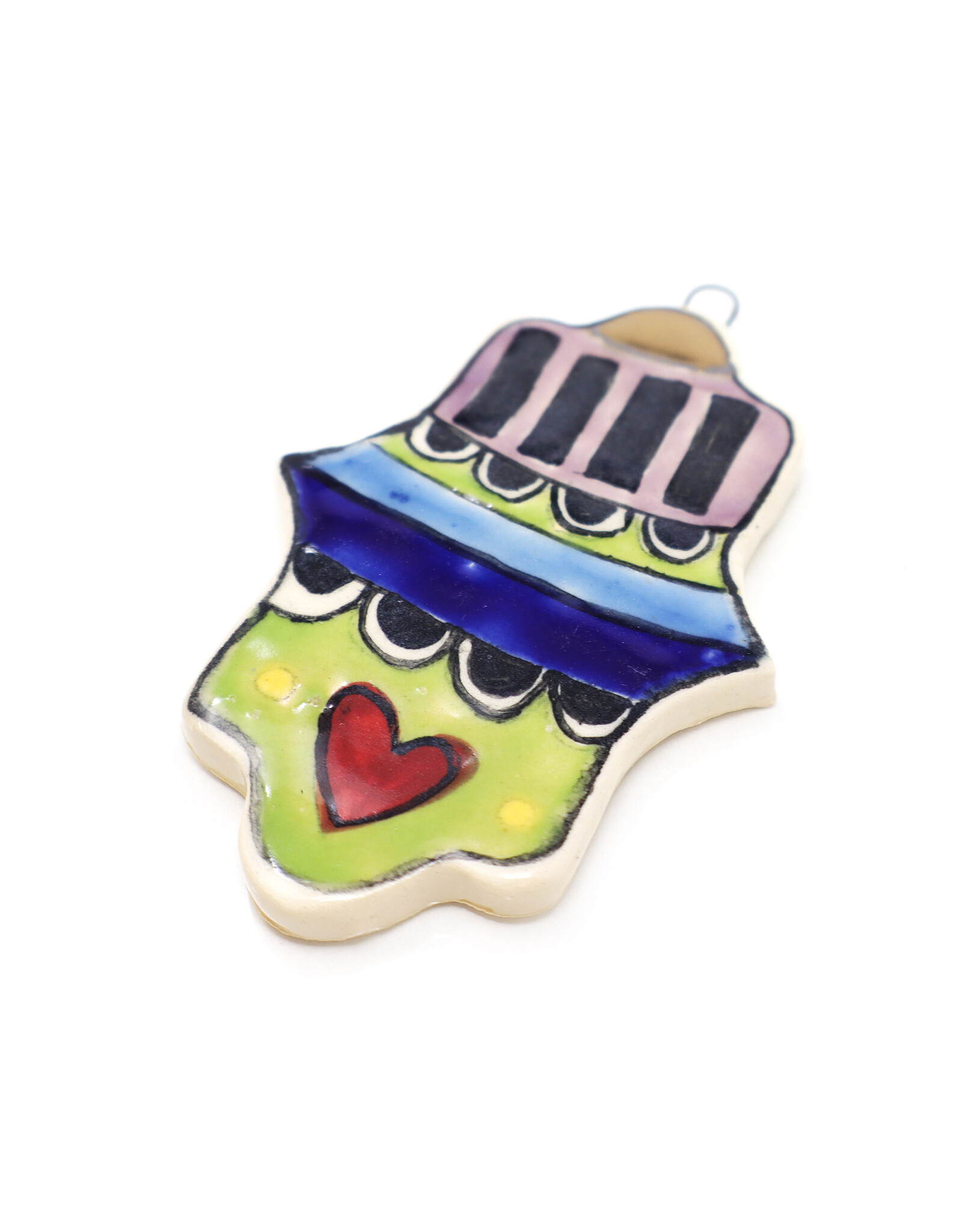 Atomic Girl Pottery Medium Whimsical Christmas Hand-Made Ceramic Ornament