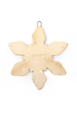 Atomic Girl Pottery Large Whimsical Snowflake Hand-Made Ceramic Christmas Ornament