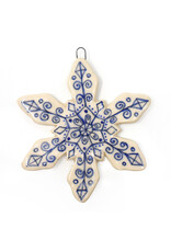 Atomic Girl Pottery Large Whimsical Snowflake Hand-Made Ceramic Christmas Ornament