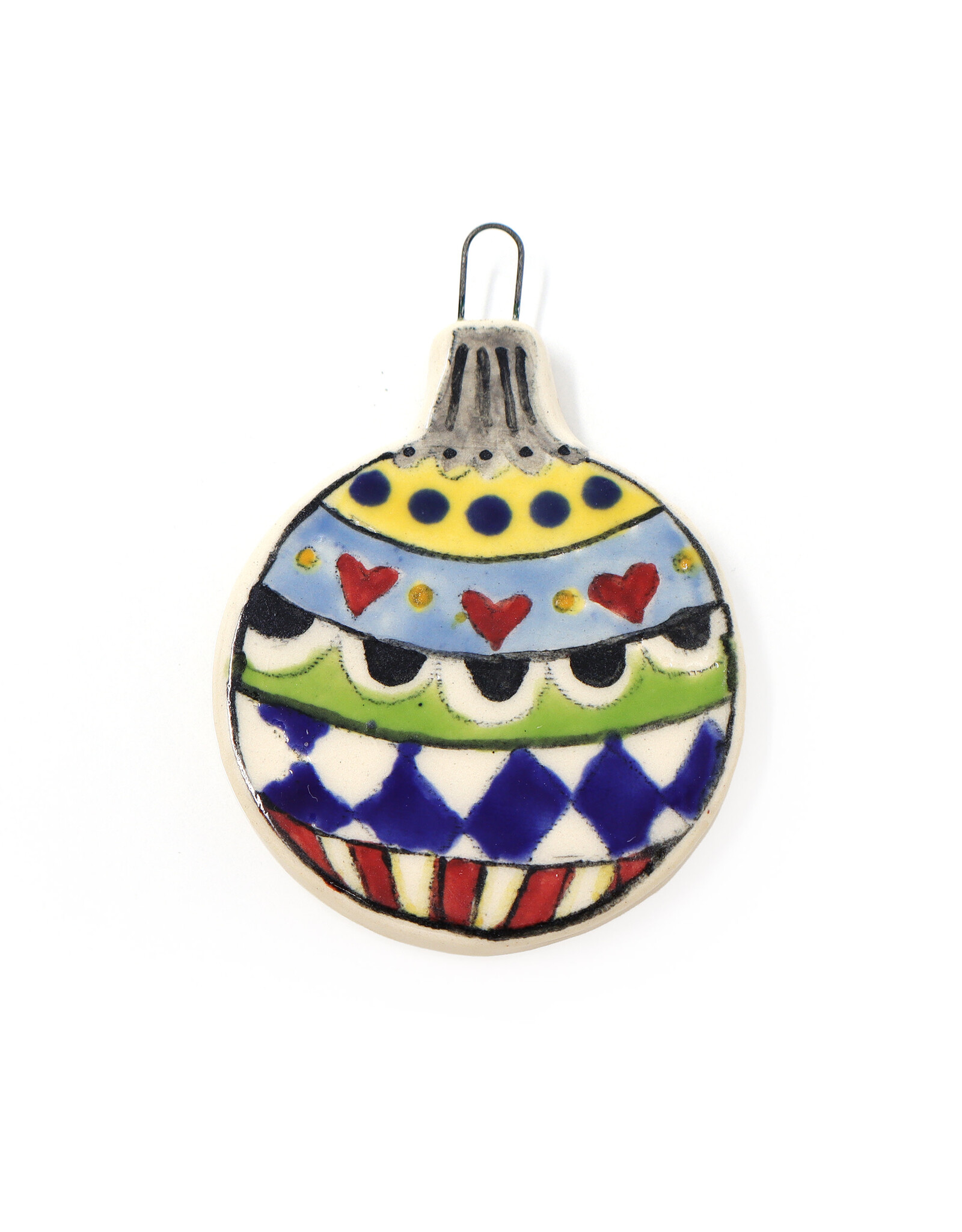 Atomic Girl Pottery Small Whimsical Christmas Hand-Made Ceramic Ornament
