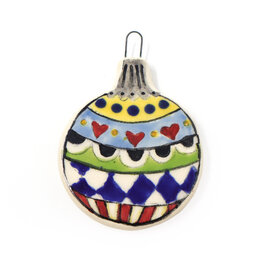 Atomic Girl Pottery Small Whimsical Christmas Hand-Made Ceramic Ornament