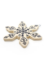 Atomic Girl Pottery Large Whimsical Snowflake Hand-Made Ceramic Christmas Ornament