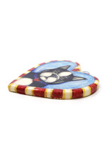 Atomic Girl Pottery Whimsical Dog Heart Hand-Made Ceramic Art Ornament