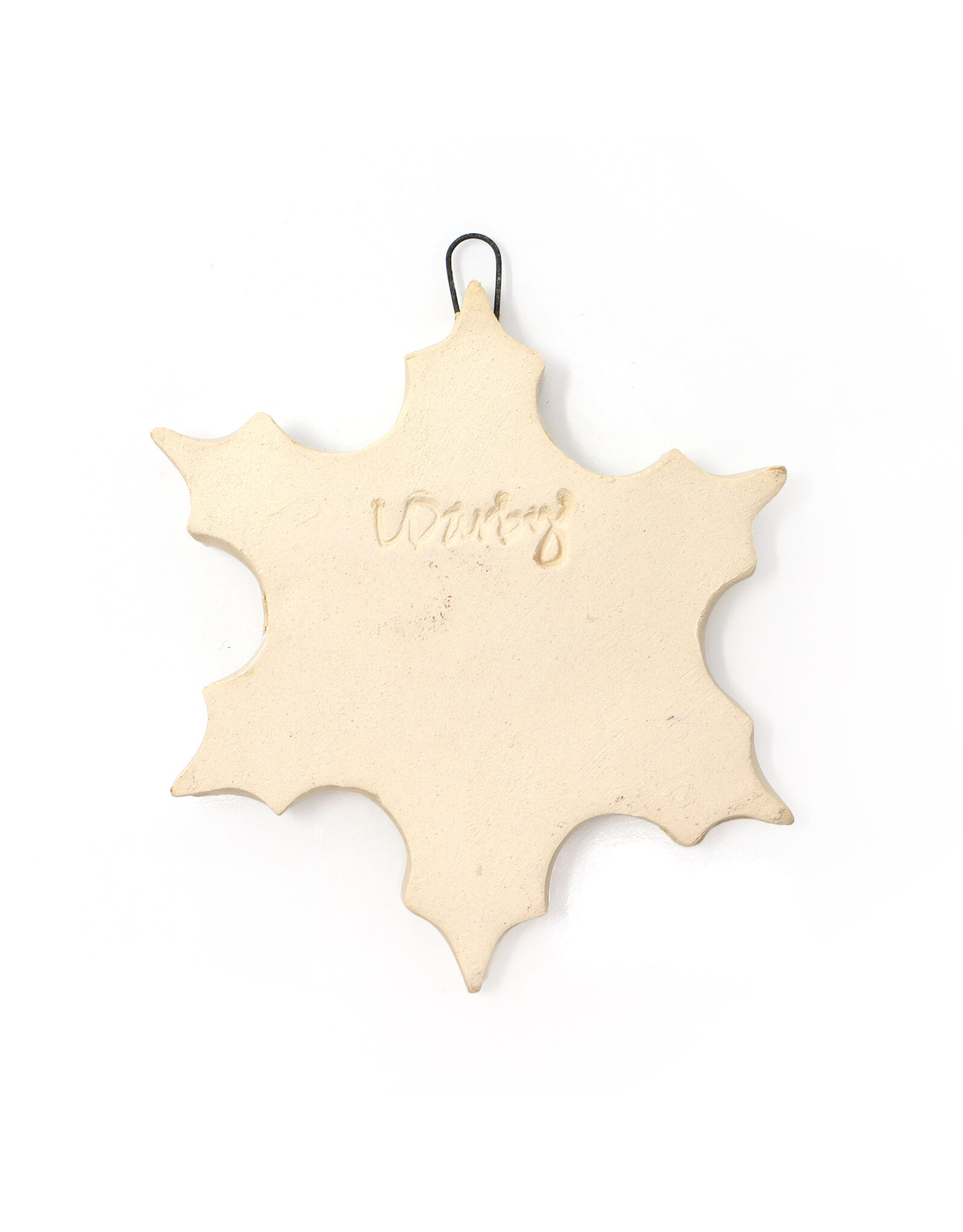 Atomic Girl Pottery Medium Whimsical Snowflake Hand-Made Ceramic Christmas Ornament