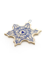 Atomic Girl Pottery Medium Whimsical Snowflake Hand-Made Ceramic Christmas Ornament