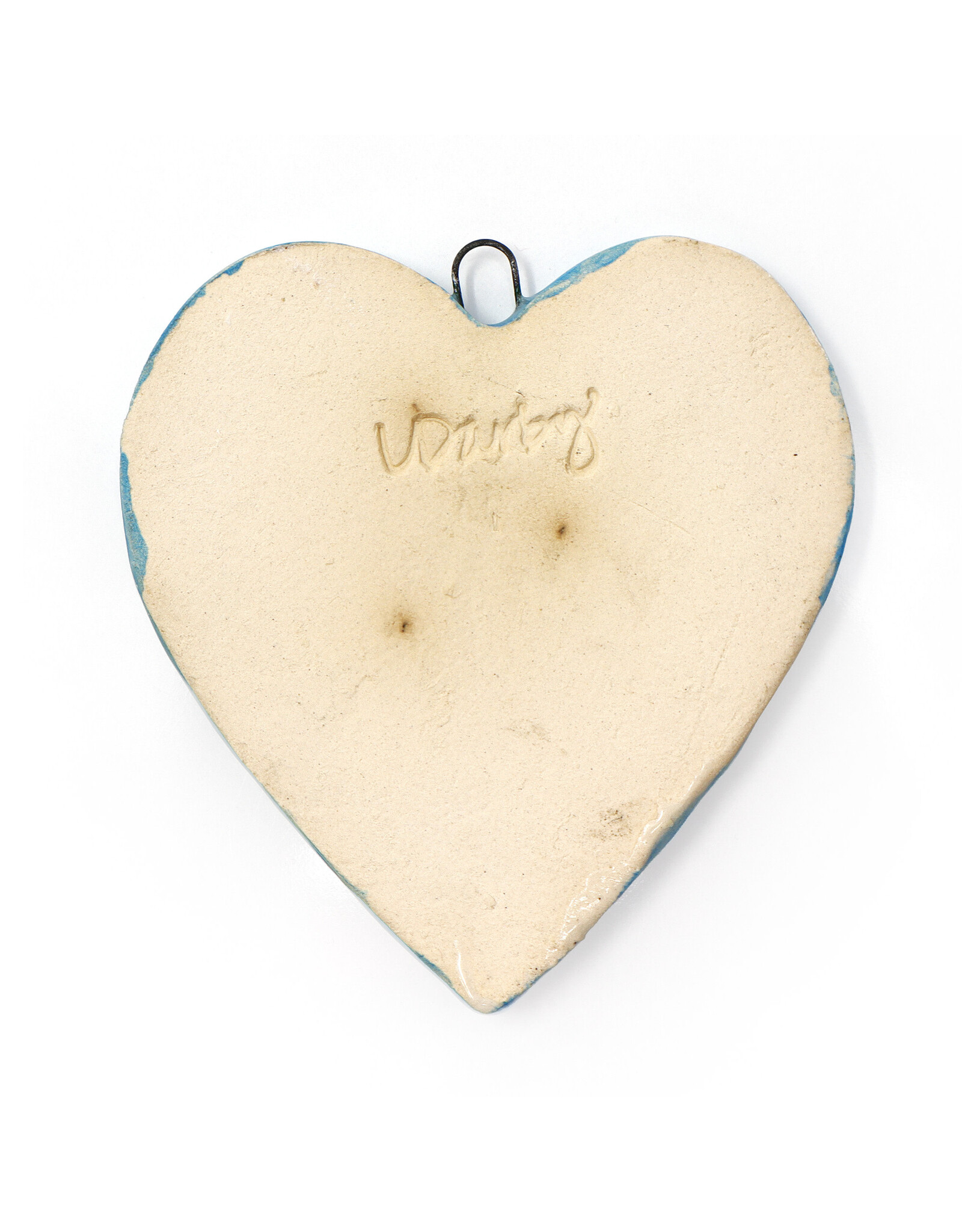 Atomic Girl Pottery Whimsical Heart Hand-Made Ceramic Art Ornament